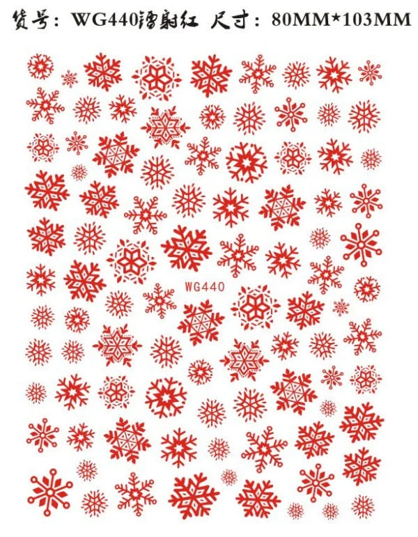 Red White Blue Snowflakes Nail Sticker Design For Merry Christmas 3D Self Adhesive 2022 Navidad Nail Art Decorations Stickers