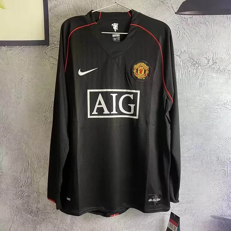 2007/2008 Retro Long Sleeve Manchester United Third Away Football Shirt 1:1 Thai Quality