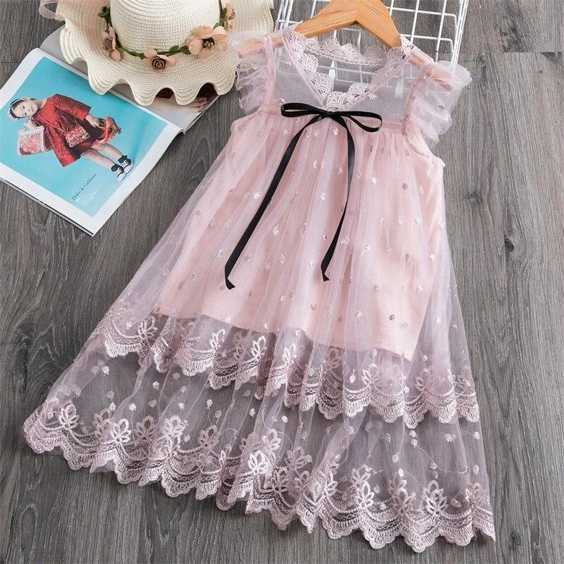 Toddler Kids Dresses for Girls Sleeveless Girls Princess Dress Kids Summer Dress Children Teenage Girls Clothes Ruched Dresses