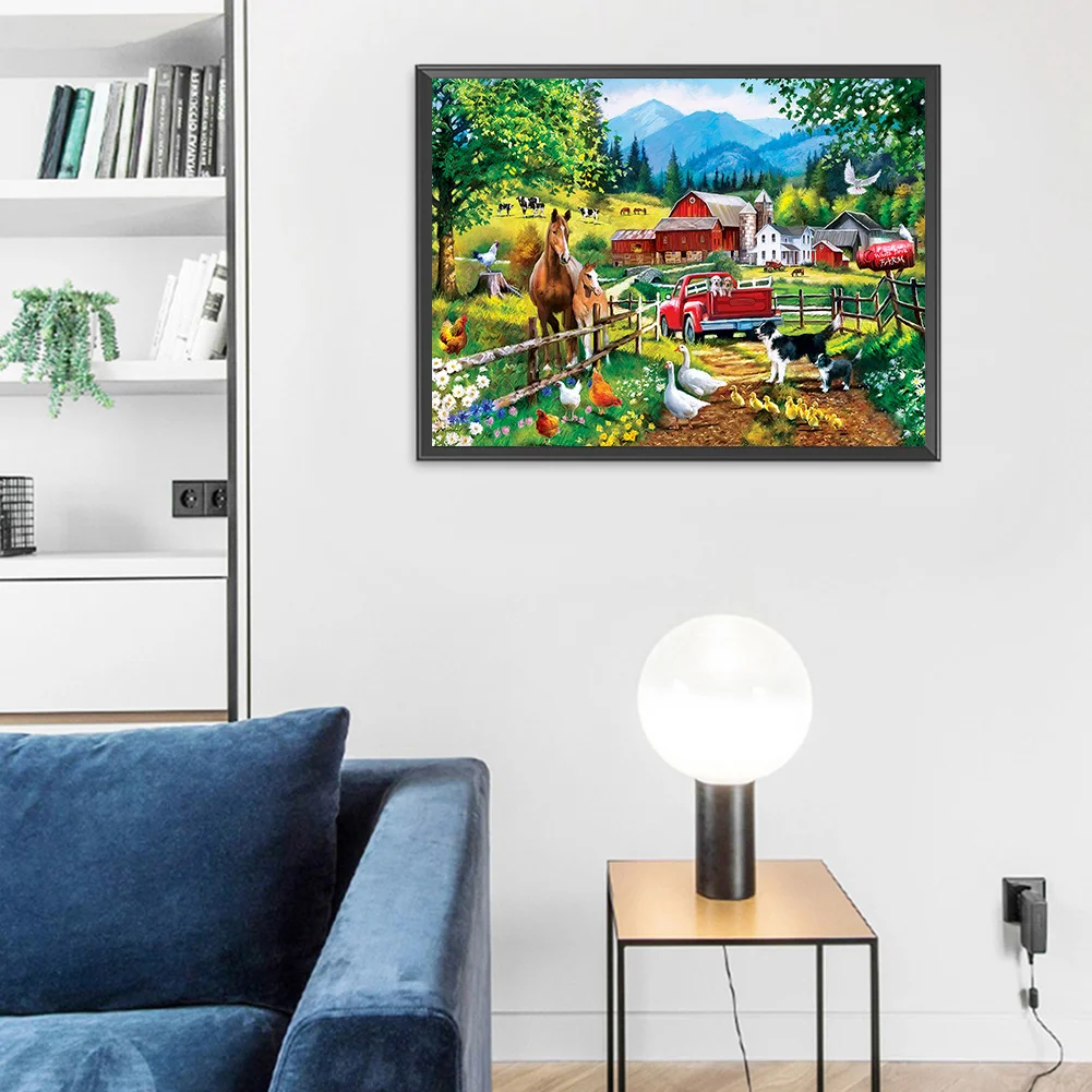 Diamond Painting - Full Round Drill - Truck Farm(40*30cm)