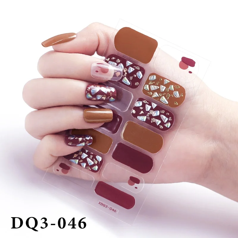 Churchf Nail Stickers Fashion Design Nail Polish Stickers Full Cover Nail Decorations for Manicure Self Adhesive Decals for Nails-Nail Inspo