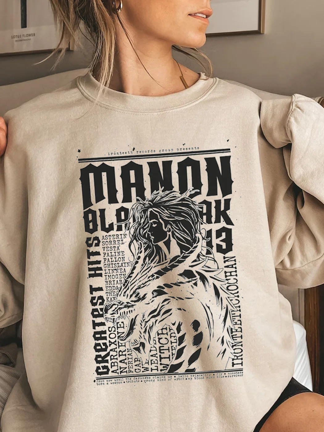 Manon Blackbeak Greatest Hits Concert Sweatshirt / DarkAcademias /Darkacademias