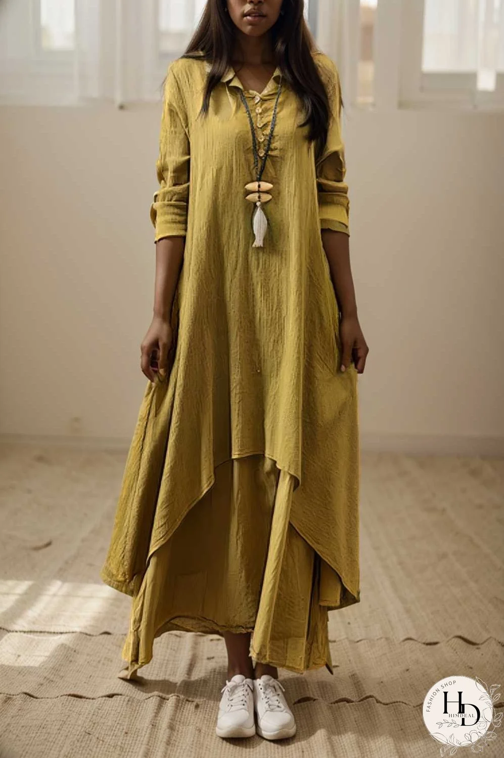 women s plus size casual dress swing dress solid color long dress maxi dress long sleeve button two piece v neck