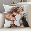 Yorkie And Bow-11CT Stamped Cross Stitch Pillowcase 45*45cm tapestrymarket