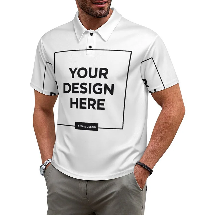 Personalized  Design Shoulder Buttoned Polo Shirt  Single Image