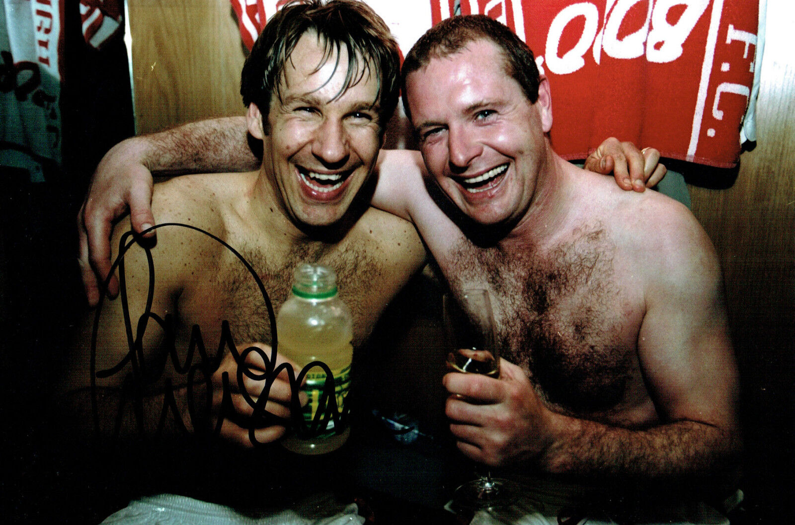 Paul MERSON SIGNED Autograph 12x8 Photo Poster painting with Paul Gascoigne AFTAL COA