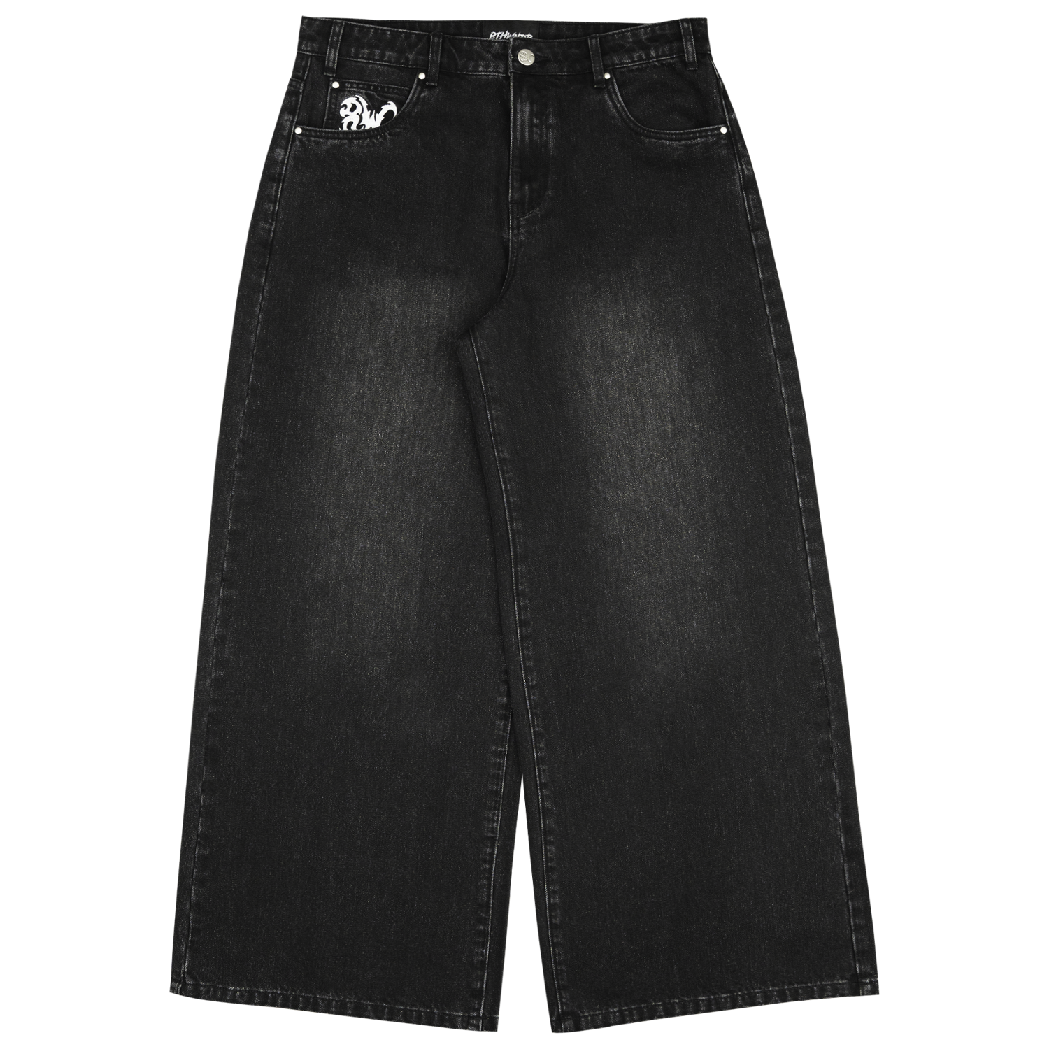 8W BAGGY JEANS WASHED BLACK