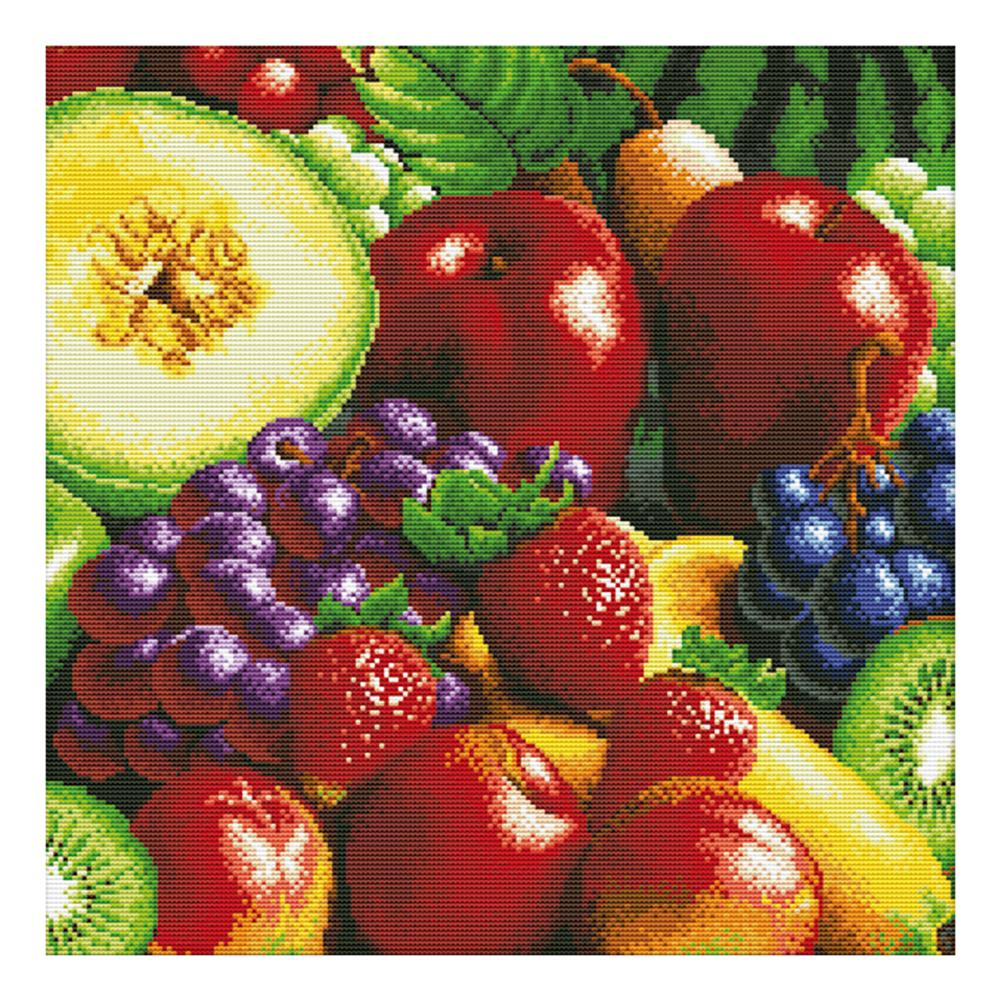 Fruit - 11CT Stamped Cross Stitch - 53*53cm, 501 Original