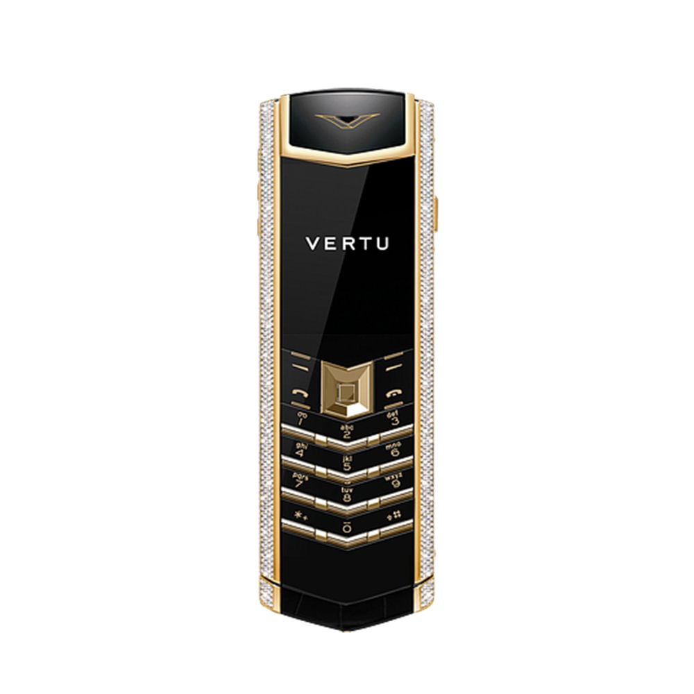 VERTU SIGNATURE V - BLACK GOLD DIAMOND IRON BLACK ALLIGATOR