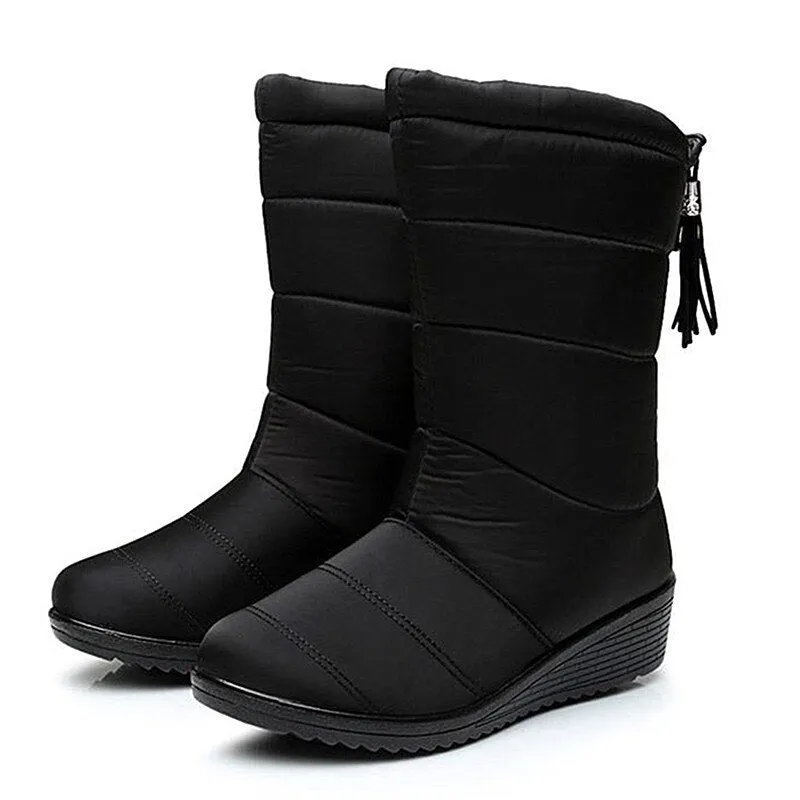 Women Boots Waterproof Winter Boots Shoes Women Keep Warm Snow Boots Female Casual Winter Shoes Botas Mujer Red Black Booties