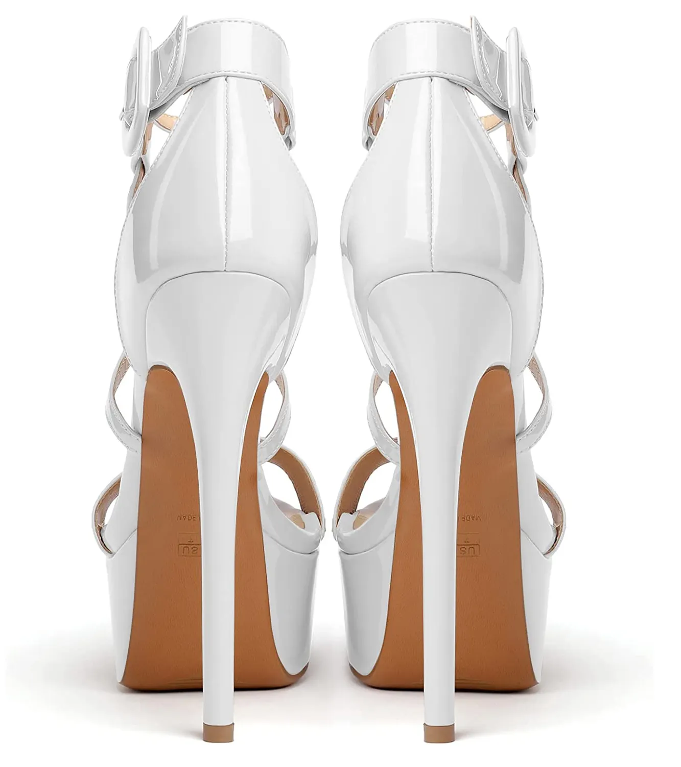 150mm Women's Platform Stiletto Open Toe Ankle Strap Crisscross Sandals-vocosishoes