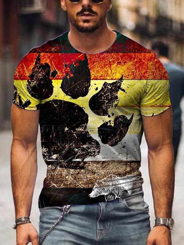 Men's Bear Pride Paw Gay Print Casual T-Shirt
