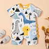 Spring Autumn New Baby Girl Boy Dinosaur Print Long Rompers