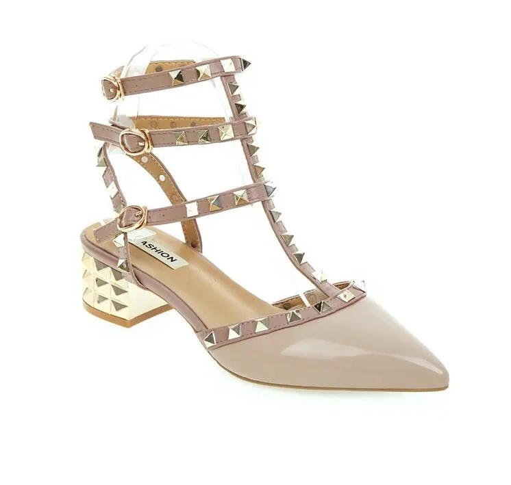 2020 New 10CM New High-heeled Shoes Female Pointed Stiletto Sexy Nightclub Word with Rivets Wild Sandals Female Summer