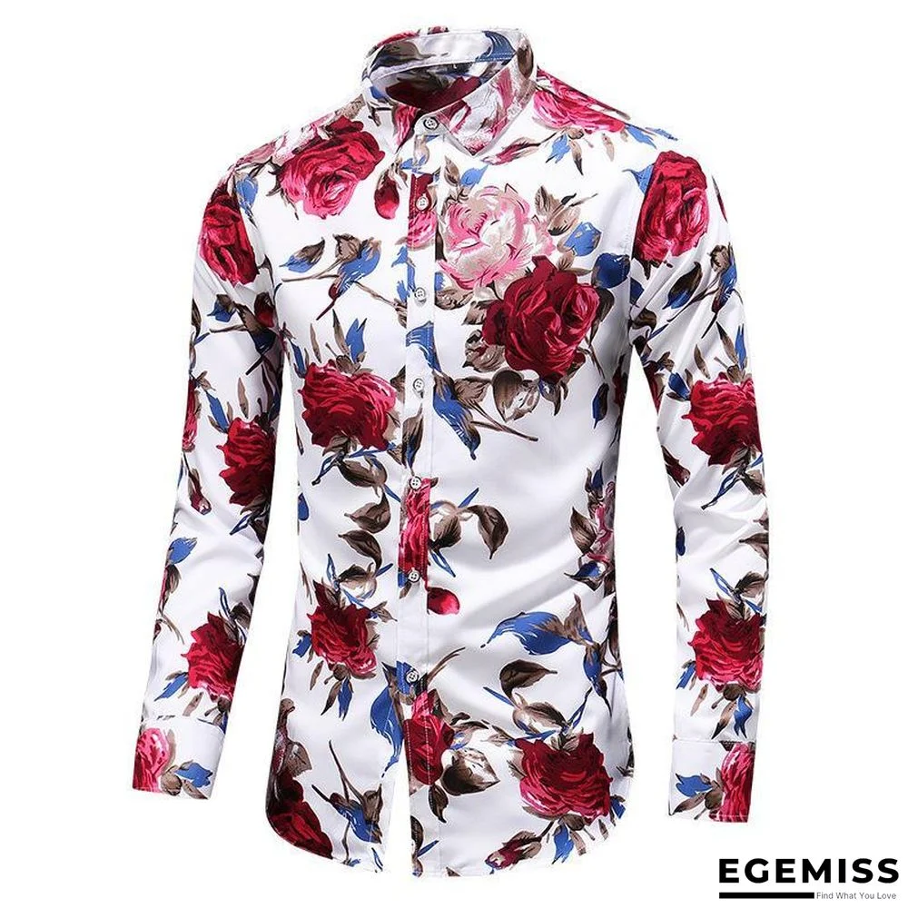Men's Fashion Casual Plus Size Lapel Print Shirts | EGEMISS