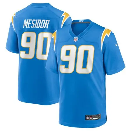 Men's Los Angeles Chargers #90 Akheem Mesidor Blue 2026 NFL Draft Game Jersey