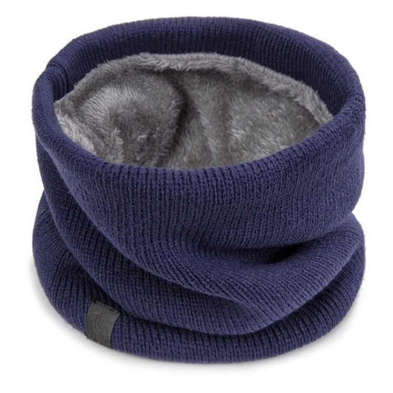Winter Scarf Unisex Fleece-lined Thickened Scarf Warm Neck Set Riding Mask Wool Pullover Knitted Scarf