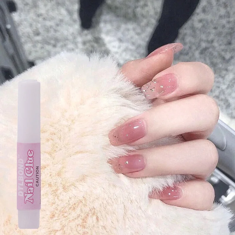 24PCS Nude Color Fake Nails With Black Grids Press On False Detachable Full Cover Artificial Tips Nail Art DIY Manicure No Glue-Nail Inspo