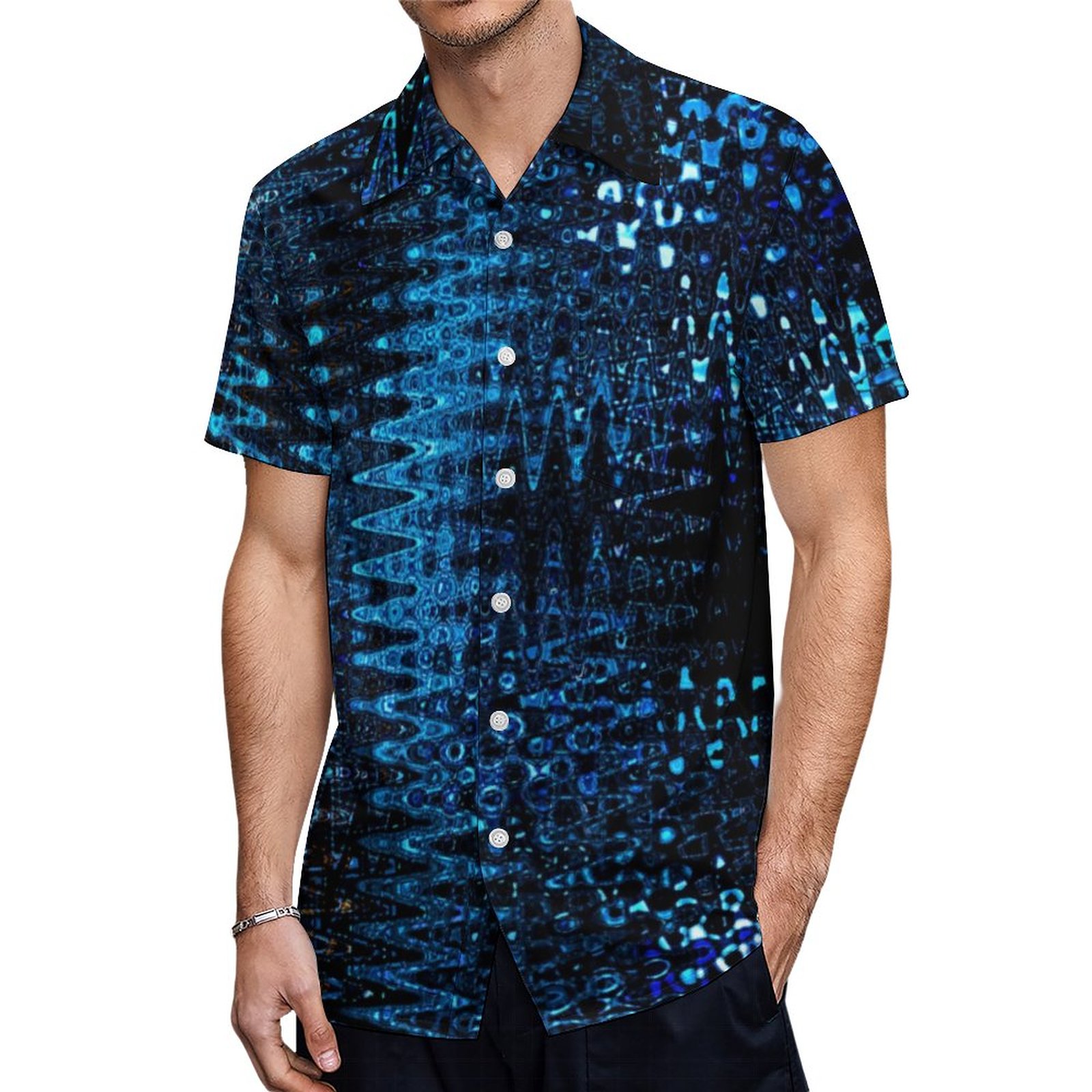Bootyliscious Liquid Rave Paint Water Flow Hawaiian Shirt Mens Button Down Tropical Hawaii Beach Shirts