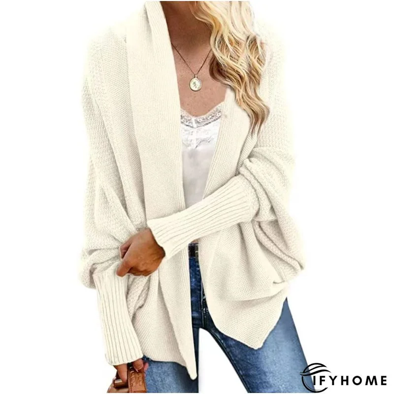Gray Open Front Shawl Neckline Cardigan | IFYHOME