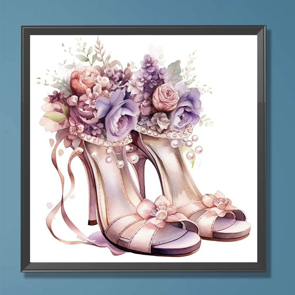 Diamond Painting - Full Round Drill - Flower High Heels(Canvas|30*30cm)