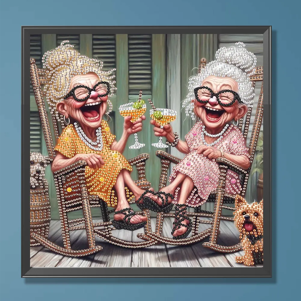 Diamond Painting - Partial Special Shaped Drill - Funny Granny(Canvas|30*30cm)