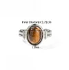 Natural Brown Tiger's Eye Stones Golden Ring