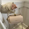 Mini sac à bandoulière carré de couleur unie pour femme