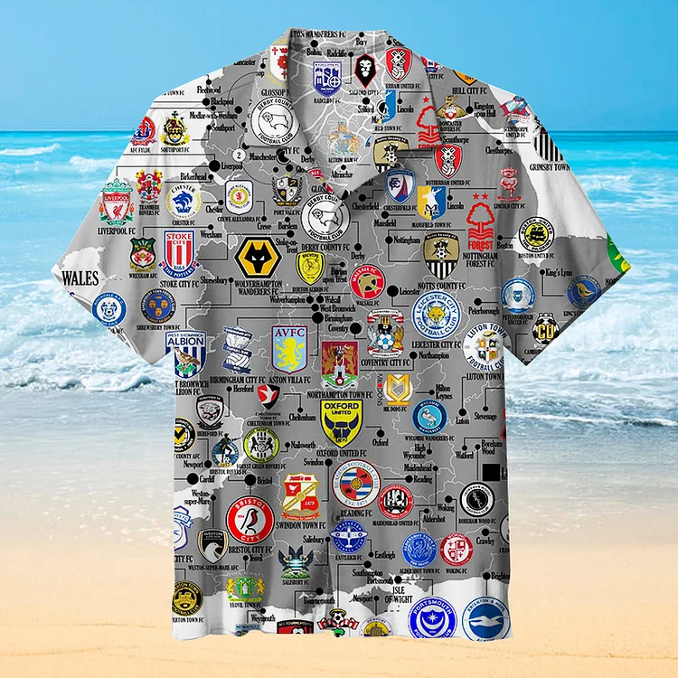 The Map Of English Football  | Hawaiian Shirt