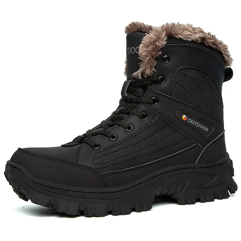 New Men's Snow Boots Thick Plush Warm Men's Winter Boots Waterproof Men's Platform Boots Outdoor Men's Sneakers Luxury Shoes