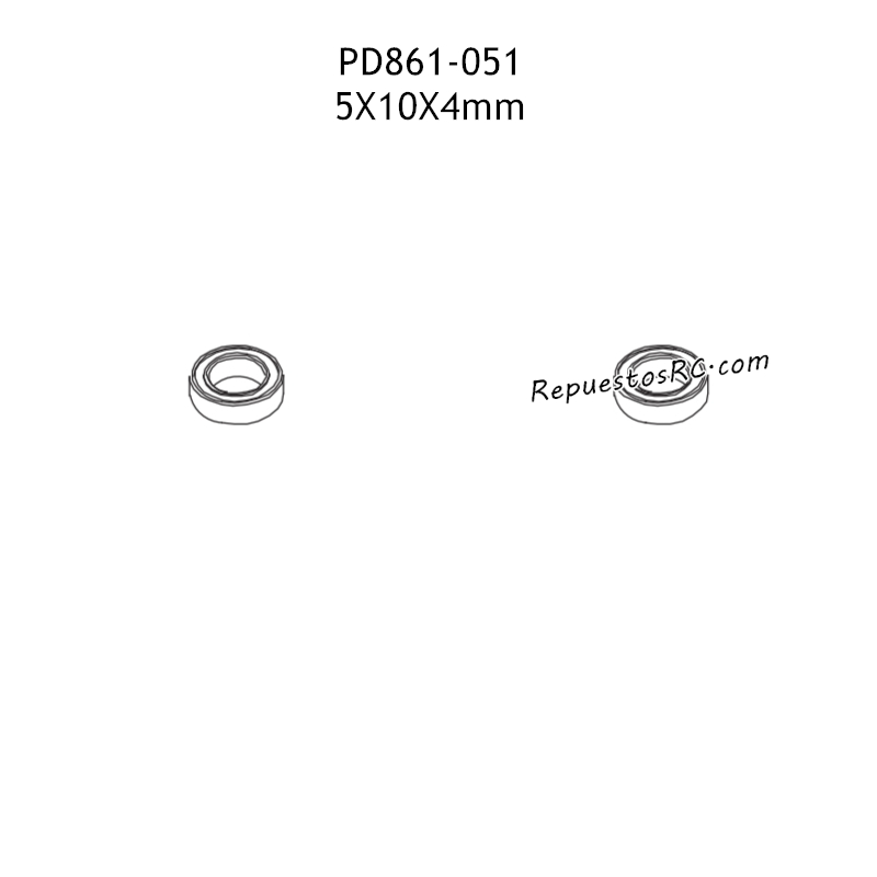 PD RACING TK10 Piezas 5X10X4mm Rodamiento PD861-0051