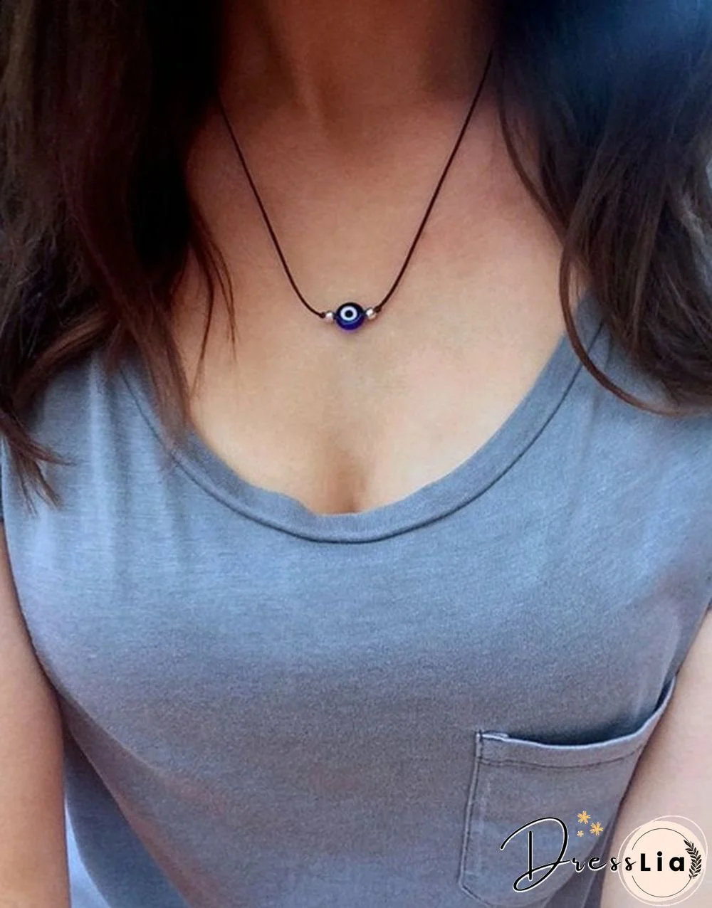 2Pcs/Set Evil Eye Handmade Black Rope Beaded,Ankle,Bracelet,necklace Set