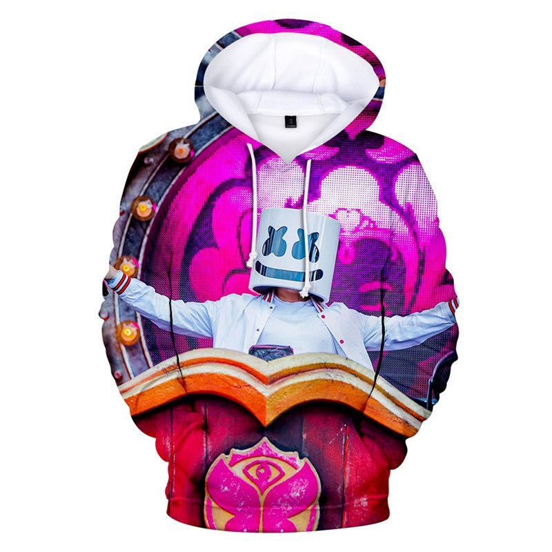 Unisex 3D Marshmello Sweatshirt Casual Hoodie-Mayoulove