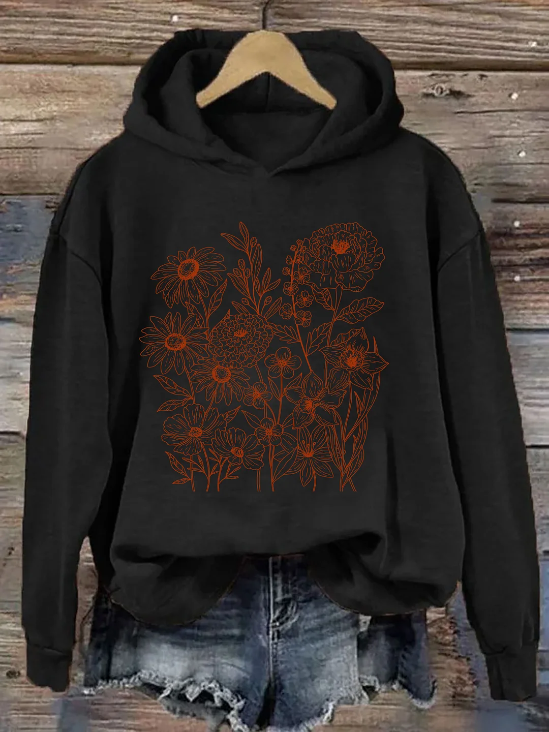 Retro Wildflower Bouquet Hoodie