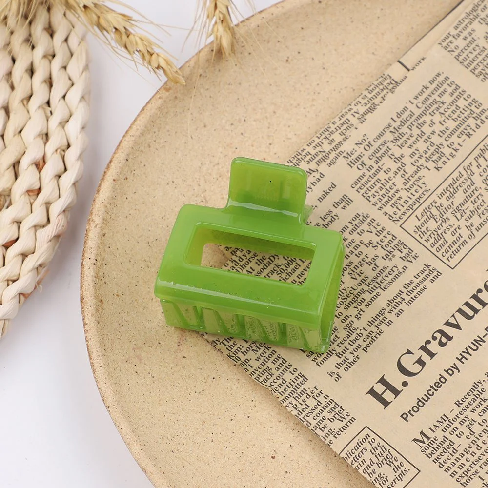 Simple Square Geometric Frosted Hair Claws Clamps Acetate Hairpins Women Hollow Out Ponytail Clips Makeup Styling Tools Headwear