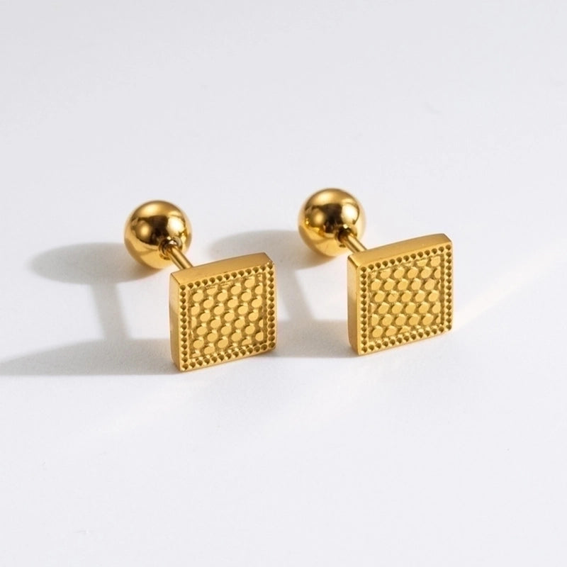 1 Pair Commute Rabbit Heart Shape Crown 304 Stainless Steel 18K Gold Plated Ear Studs