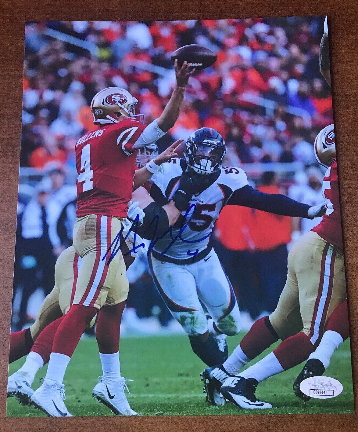 NICK MULLENS signed 8x10 Photo Poster painting San Francisco 49ers Football JSA COA