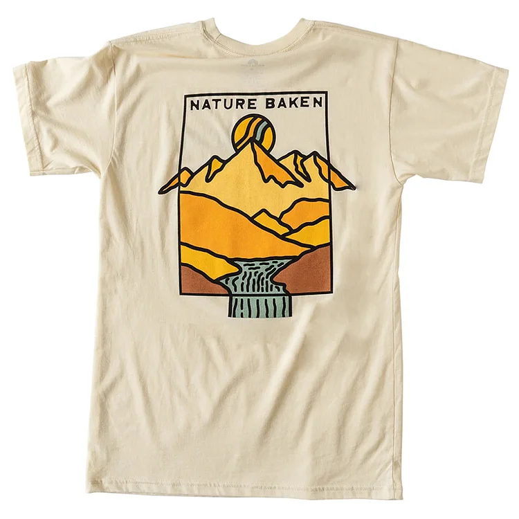 Unisex Retro Mountains And Rivers T-shirt 6ca0
