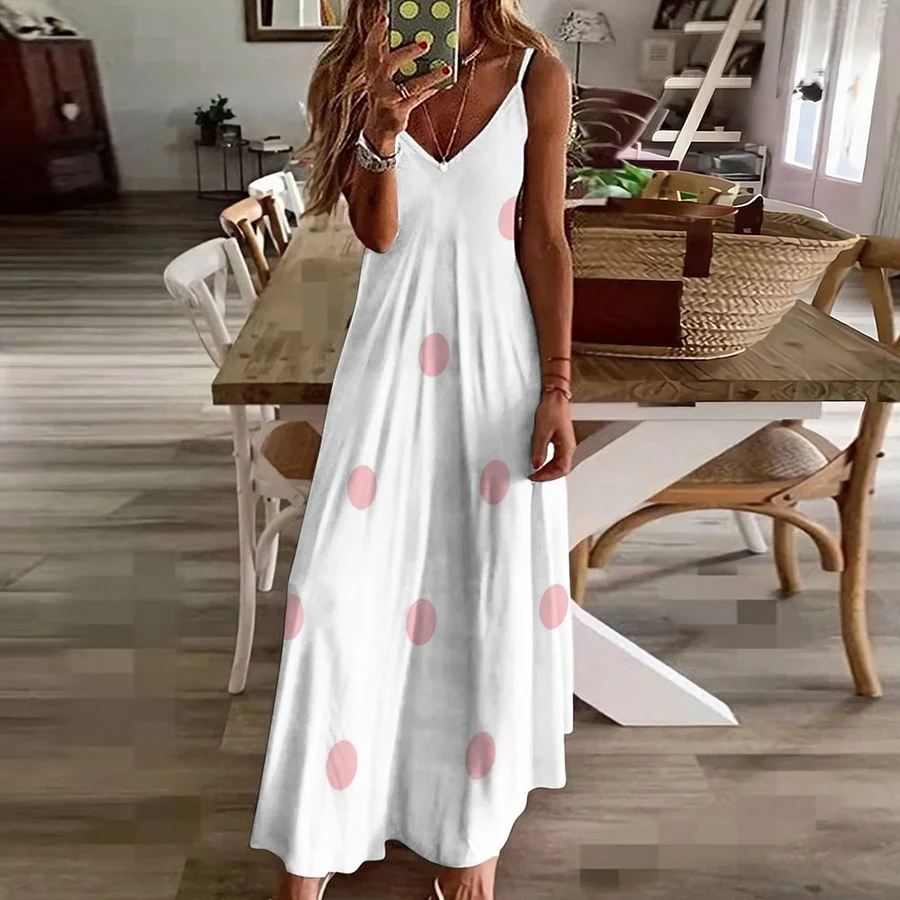 white dresses long flowy Instagramable Soft Pink Linen Dress with Stunning Back