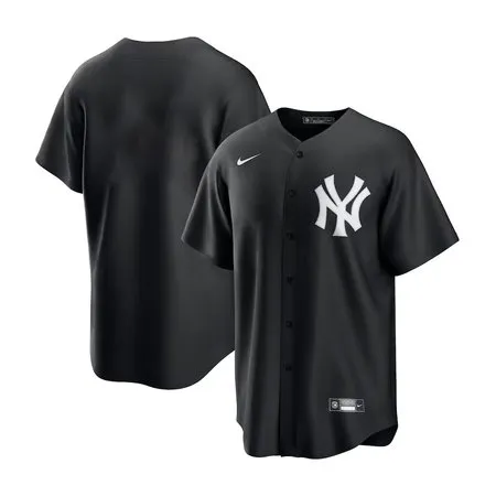 Youth New York Yankees Blank Black Lights Out Replica Jersey