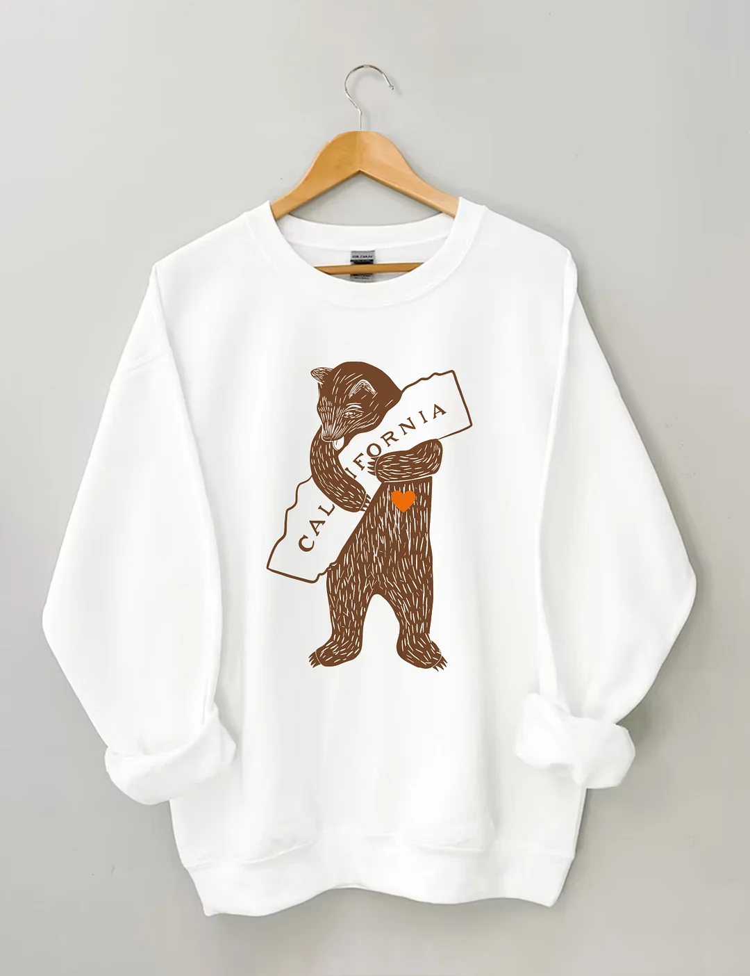 Bear Hugging California Map Sweatshirt