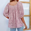 Gioiacombo&trade; Top a mezza manica floreale in chiffon solido