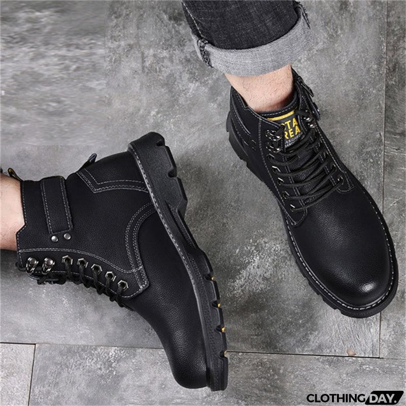 Men's Cotton High Top Cashmere Fleece Martin Boots