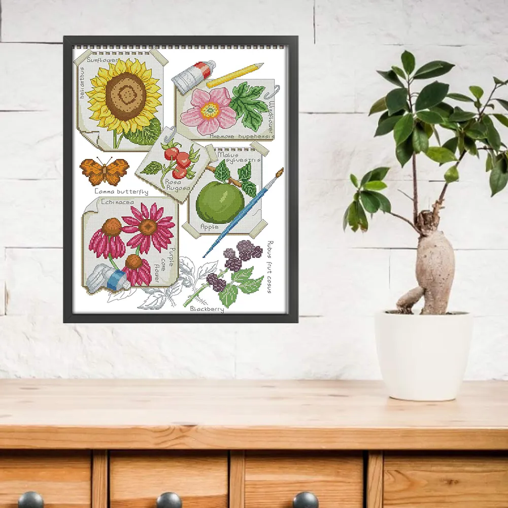 DIY Stamped Cross Stitch 14CT Partial Embroidery 37*50cm - Draw Autumn