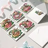 6Pcs Diamond Painting Flower Gnome Greeting Card Set with Envelopes for Birthdays Thanksgiving & Special Occasion