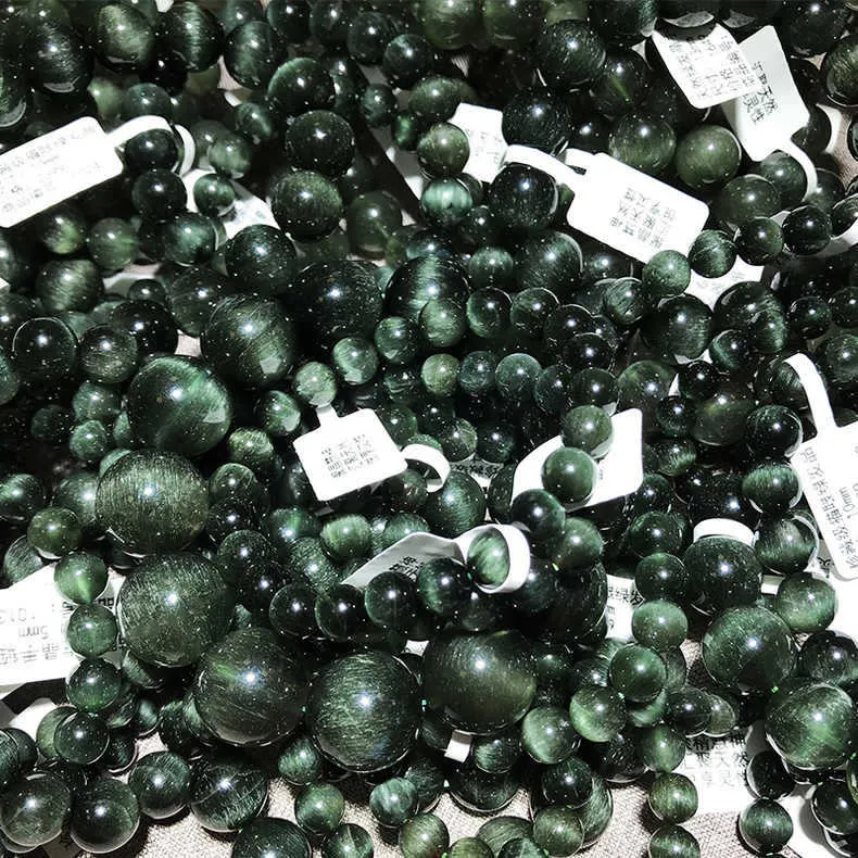 Cat's Eye Green Tourmaline Crystal Bracelet