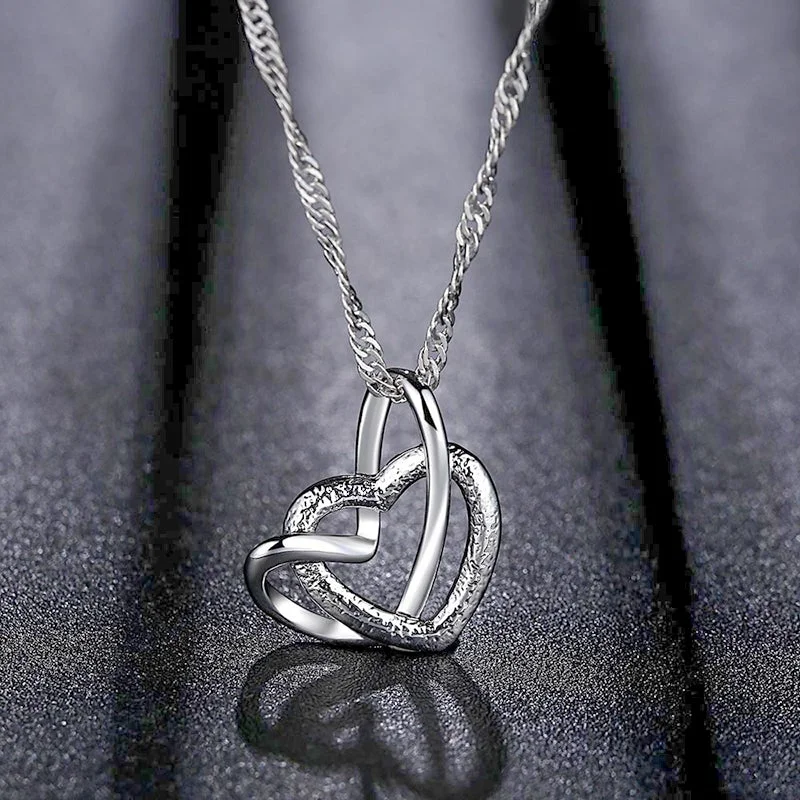 For Love - S925 We Are Connected Heart to Heart Necklace