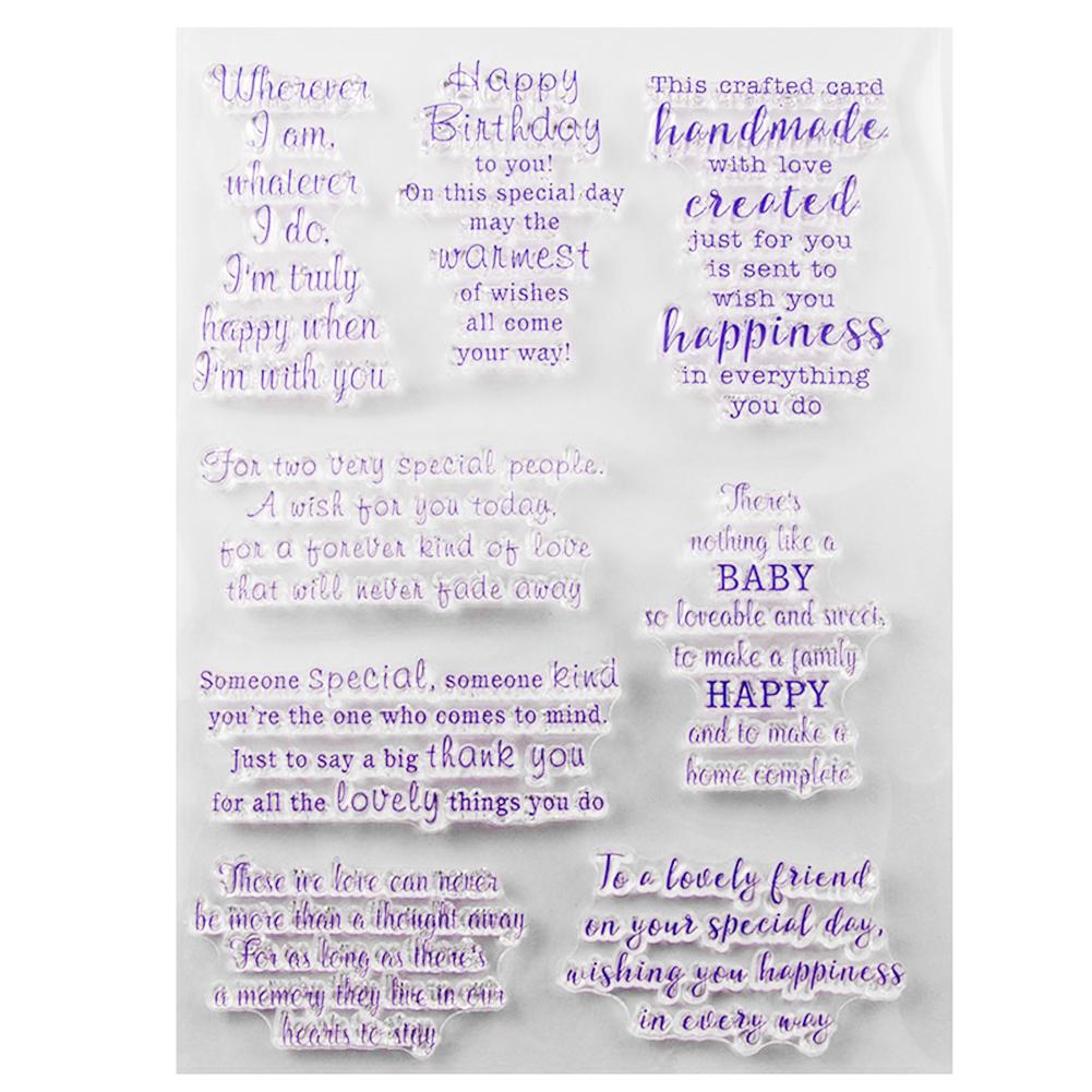 

DIY Transparent Stamp Silicone Handmade Thanks Theme Photo Card Album Seals, 501 Original
