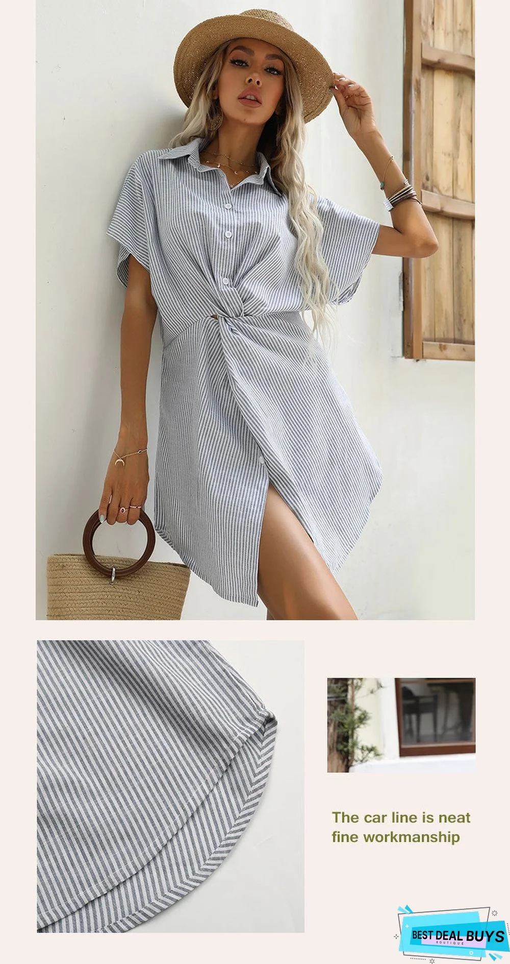 Hot Sale of New Design Striped Shirt and Dress In Summer