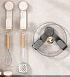 Suction cup rotating wall-mounted punch-free kitchen storage rack, pot cover rack, cutting board rack